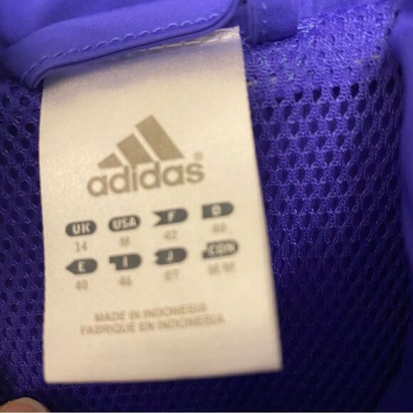 Adidas vintage Y2K purple full zip track windbreaker Jacket Womens M - Picture 5 of 11